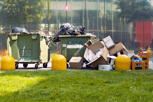 Professional waste clearance team at work